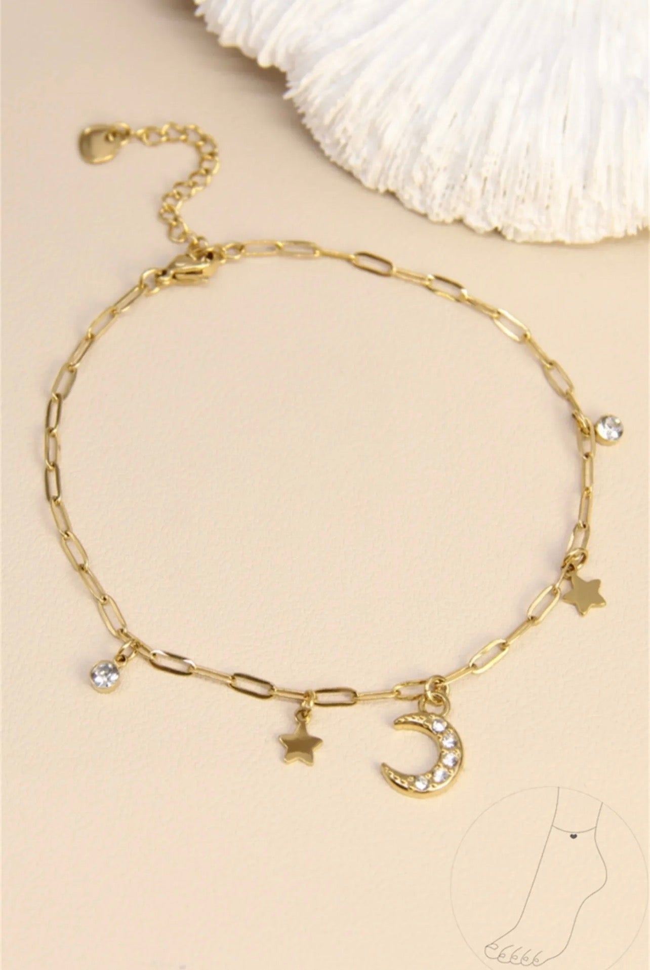 Chaîne de cheville Clair de Lune