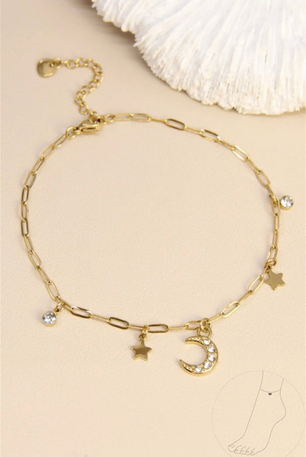 Chaîne de cheville Clair de Lune