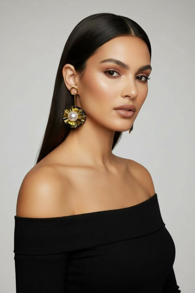 Boucles d’oreilles Perle d’ambre