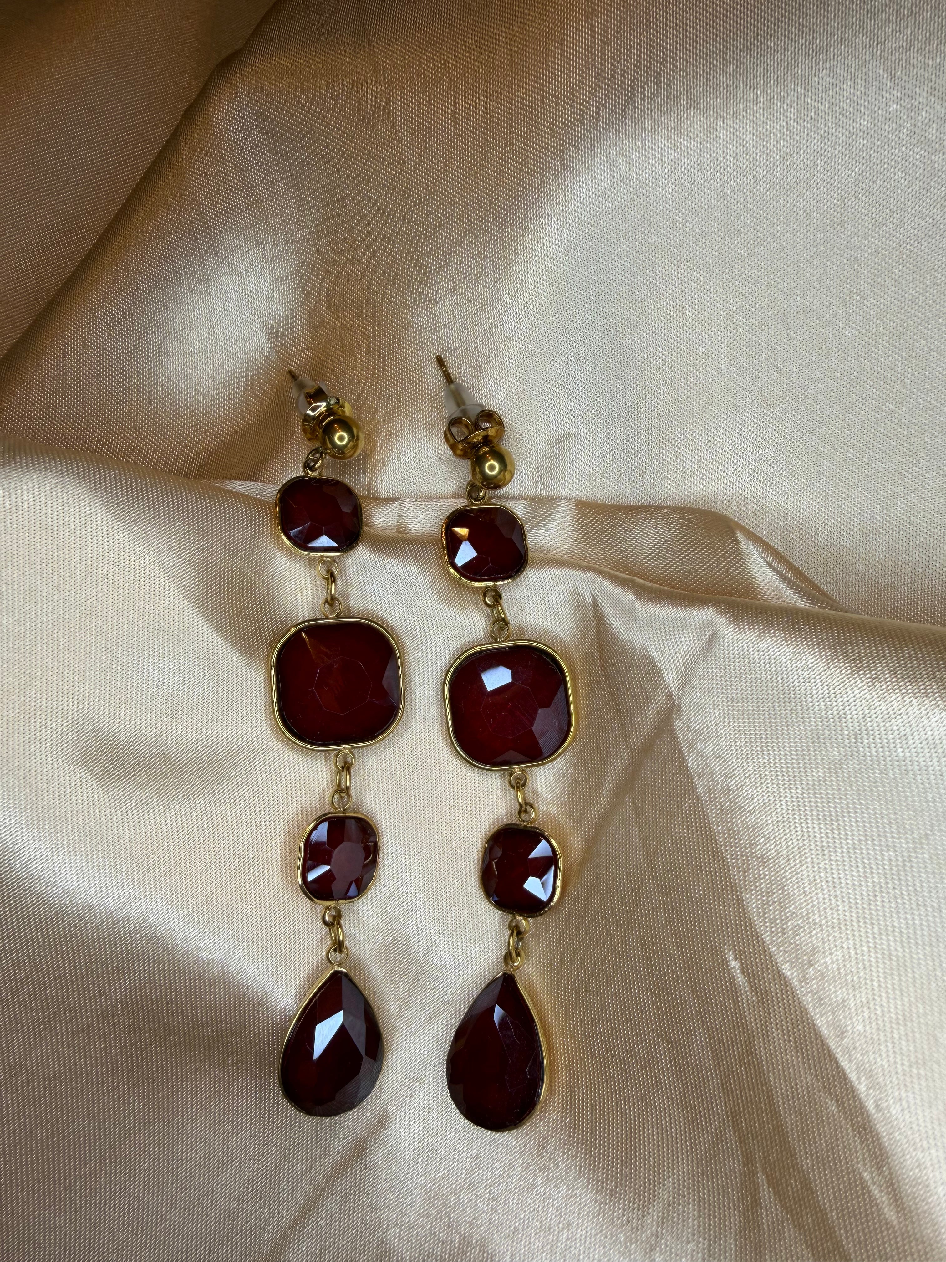 Boucles d’oreilles Éclat mystique rouge